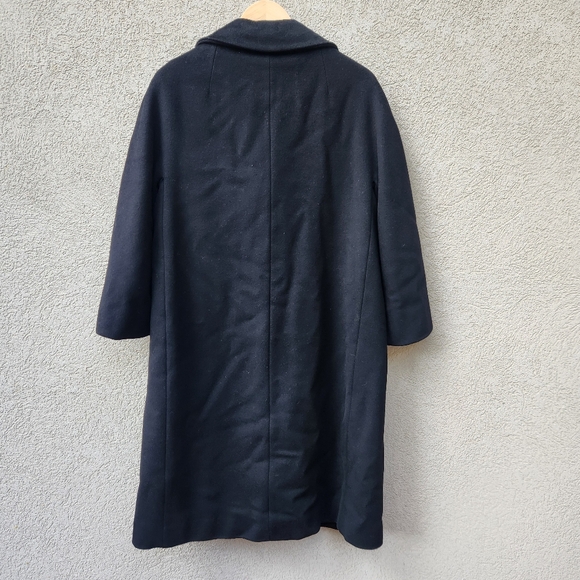 SAKS FIFTH AVENUE Women's Coat Large Wool Luxury Vintage Double Breasted Long - Picture 4 of 9